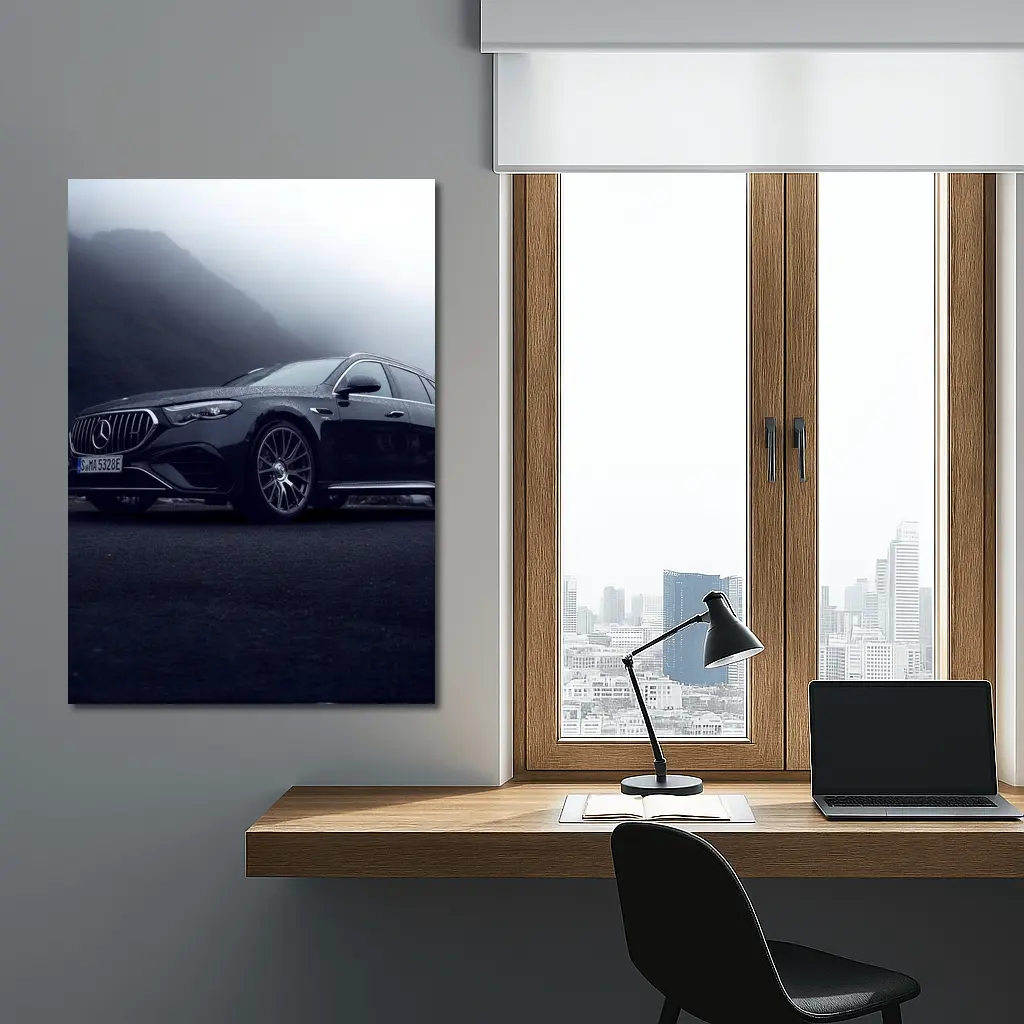 Mercedes AMG E Class Foggy Mountain Road – Wall Art