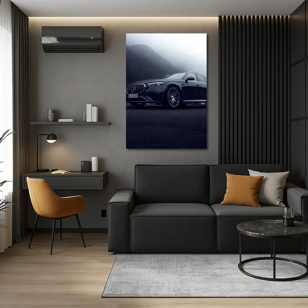 Mercedes AMG E Class Foggy Mountain Road – Wall Art