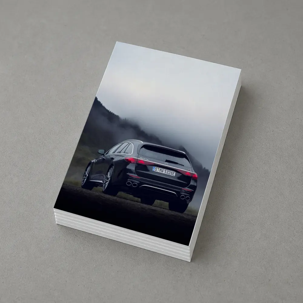 Mercedes AMG E Class Wagon Foggy Mountains – Postcards