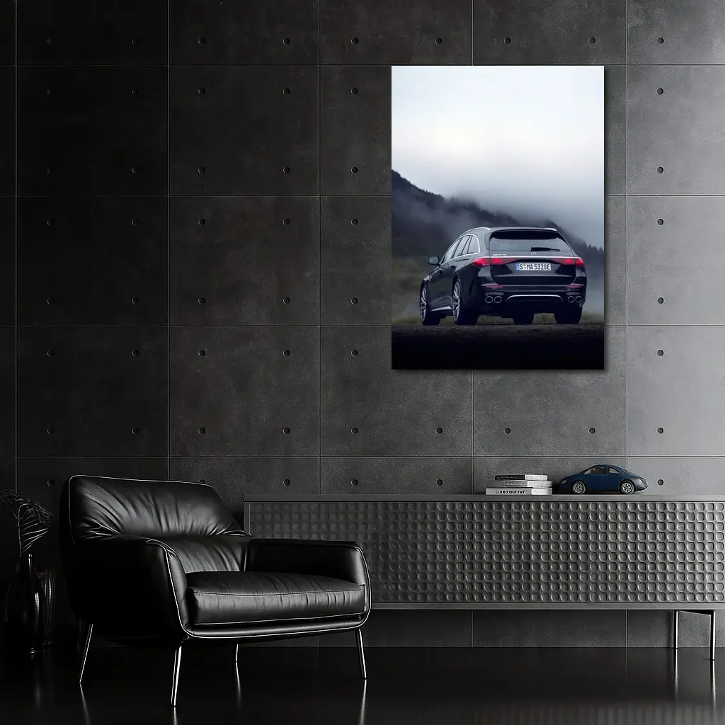 Mercedes AMG E Class Wagon Foggy Mountains – Wall Art
