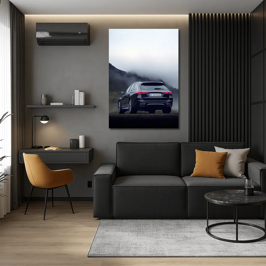 Mercedes AMG E Class Wagon Foggy Mountains – Wall Art
