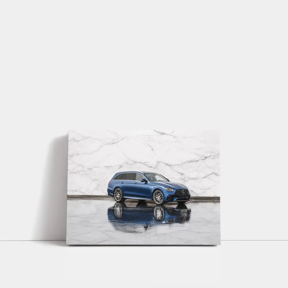 Mercedes AMG E63 S Blue Marble Background – Wall Art