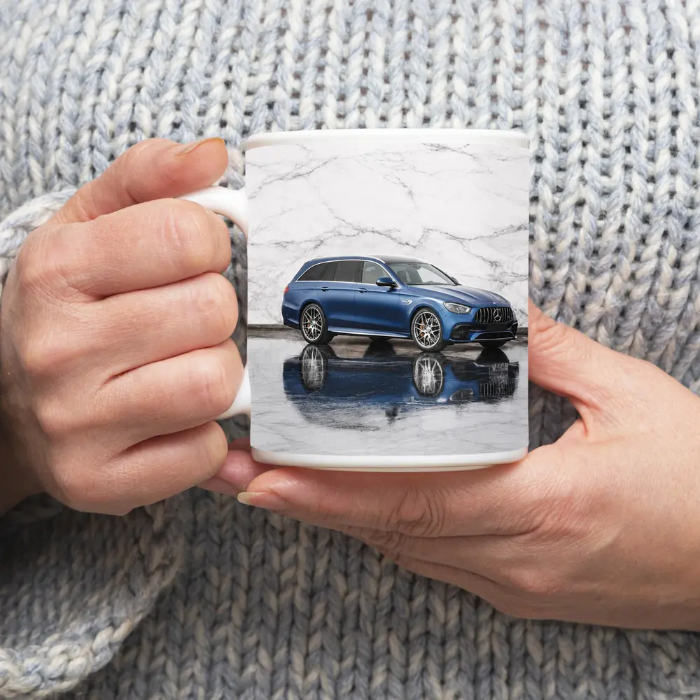 Mercedes AMG E63 S Blue Marble Background – Mugs