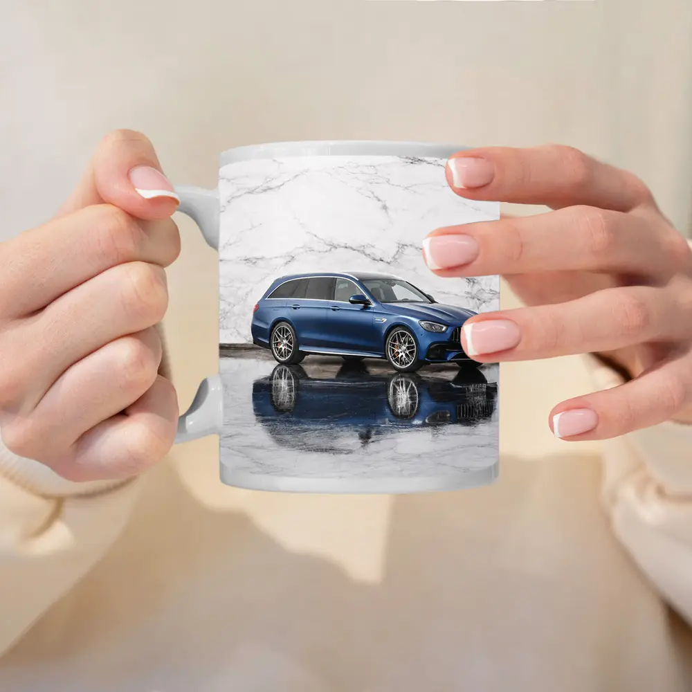 Mercedes AMG E63 S Blue Marble Background – Mugs