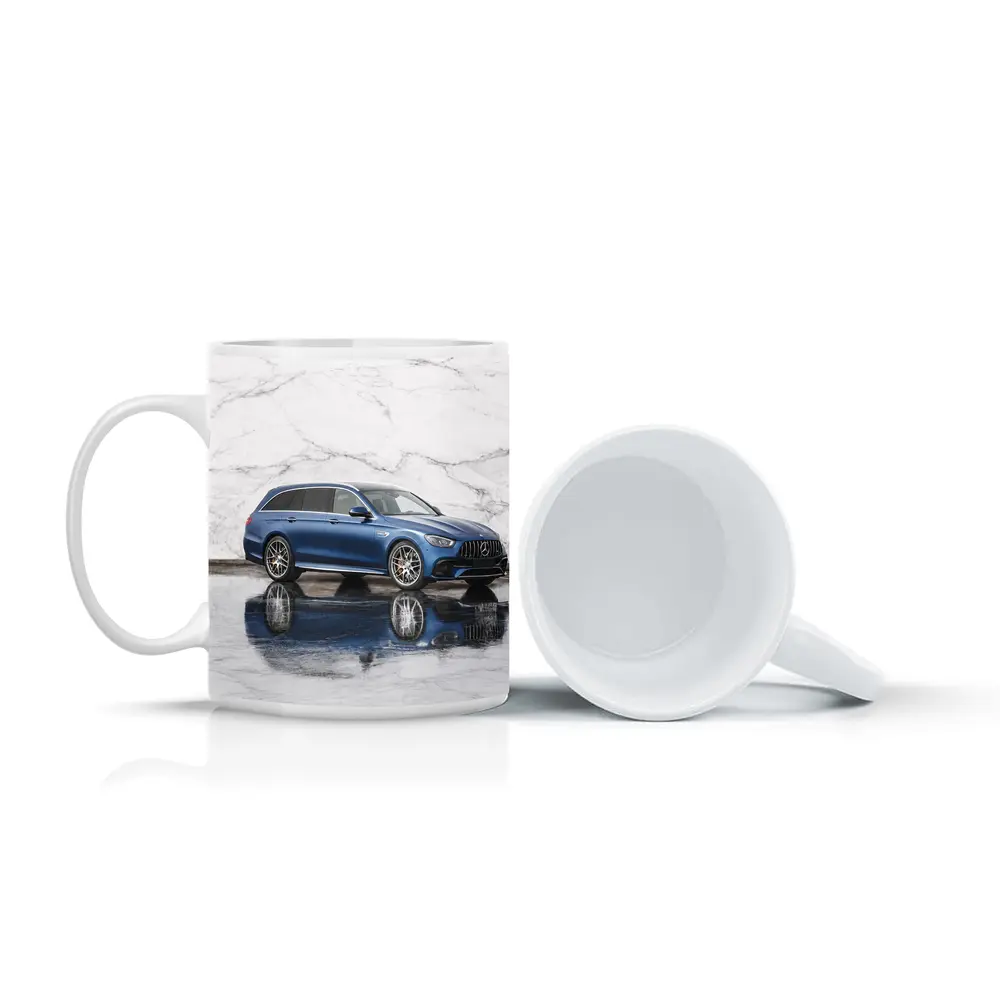 Mercedes AMG E63 S Blue Marble Background – Mugs