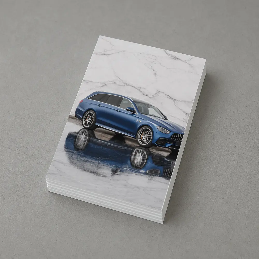 Mercedes AMG E63 S Blue Marble Background – Postcards