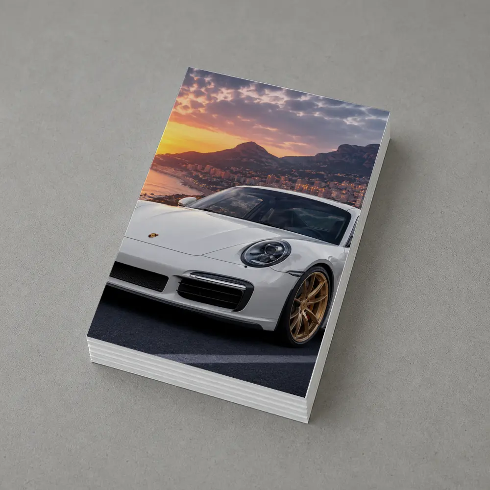 Porsche 911 Turbo White Sunset Monaco – Postcards