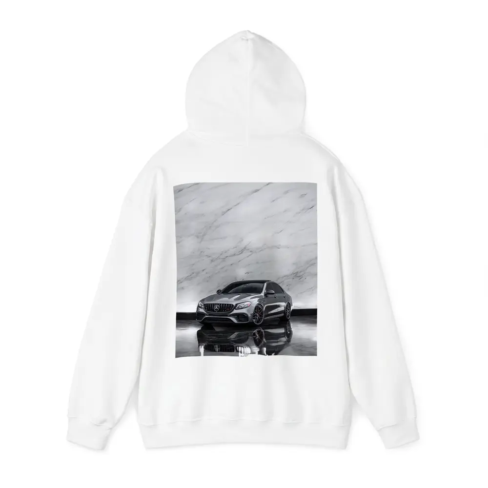 Mercedes AMG E63 Sedan Against Marble Wall – Hoodies