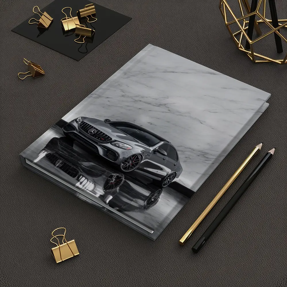 Mercedes AMG E63 Sedan Against Marble Wall – Notebooks