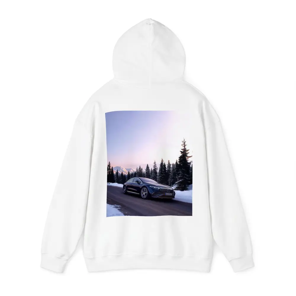 Mercedes AMG EQS Driving Snowy Winter Road – Hoodies