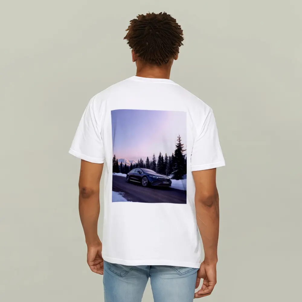 Mercedes AMG EQS Driving Snowy Winter Road – T-Shirts