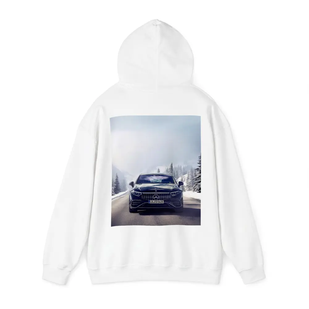 Mercedes AMG EQS Dark Blue Winter Road – Hoodies