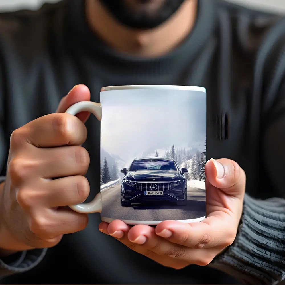 Mercedes AMG EQS Dark Blue Winter Road – Mugs