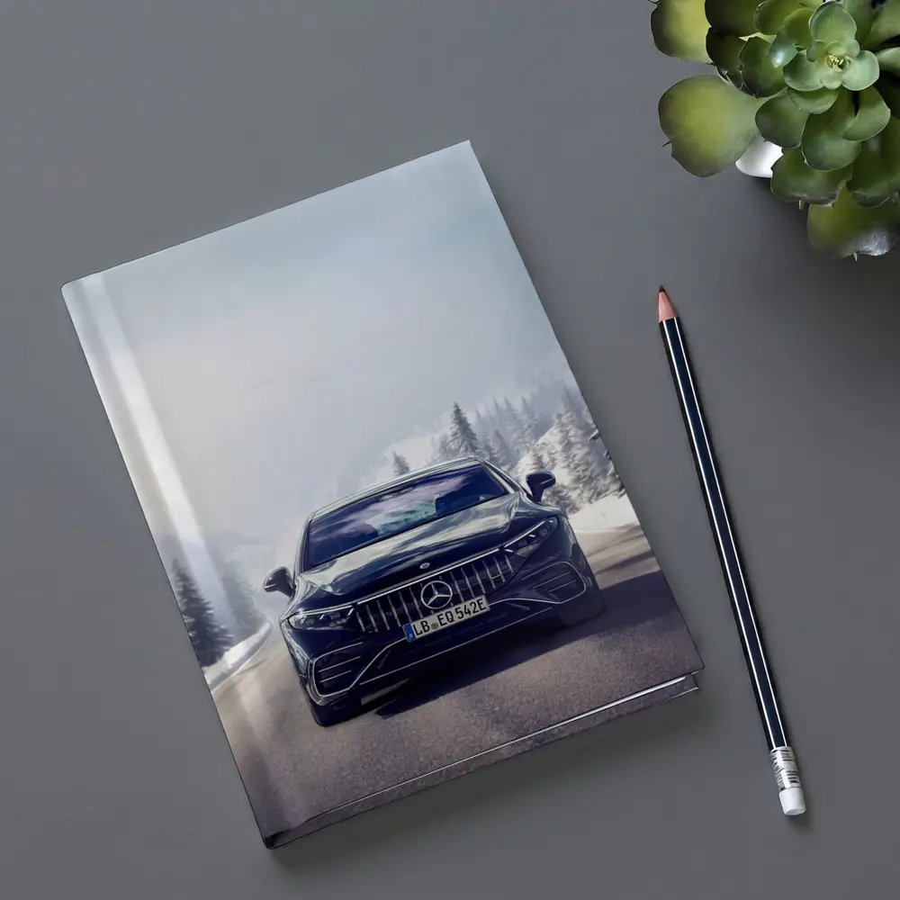 Mercedes AMG EQS Dark Blue Winter Road – Notebooks