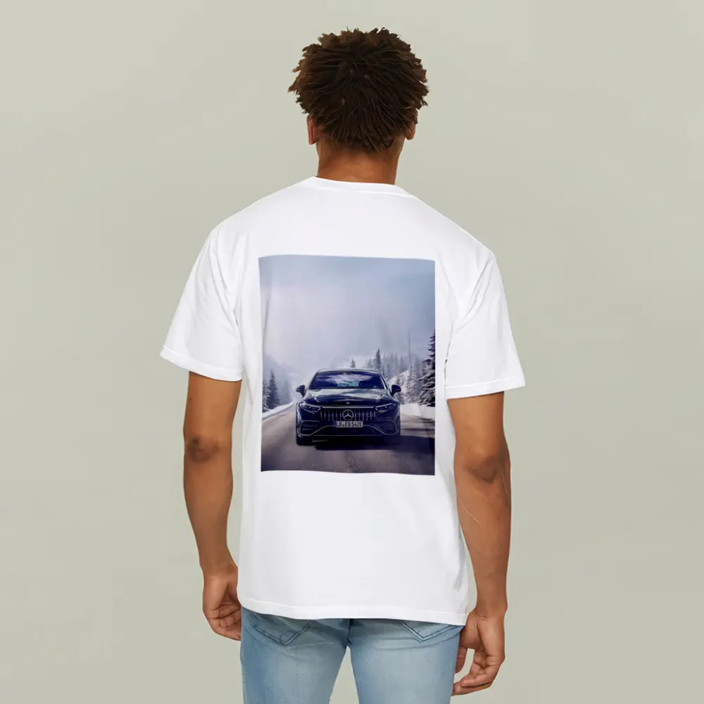 Mercedes AMG EQS Dark Blue Winter Road – T-Shirts