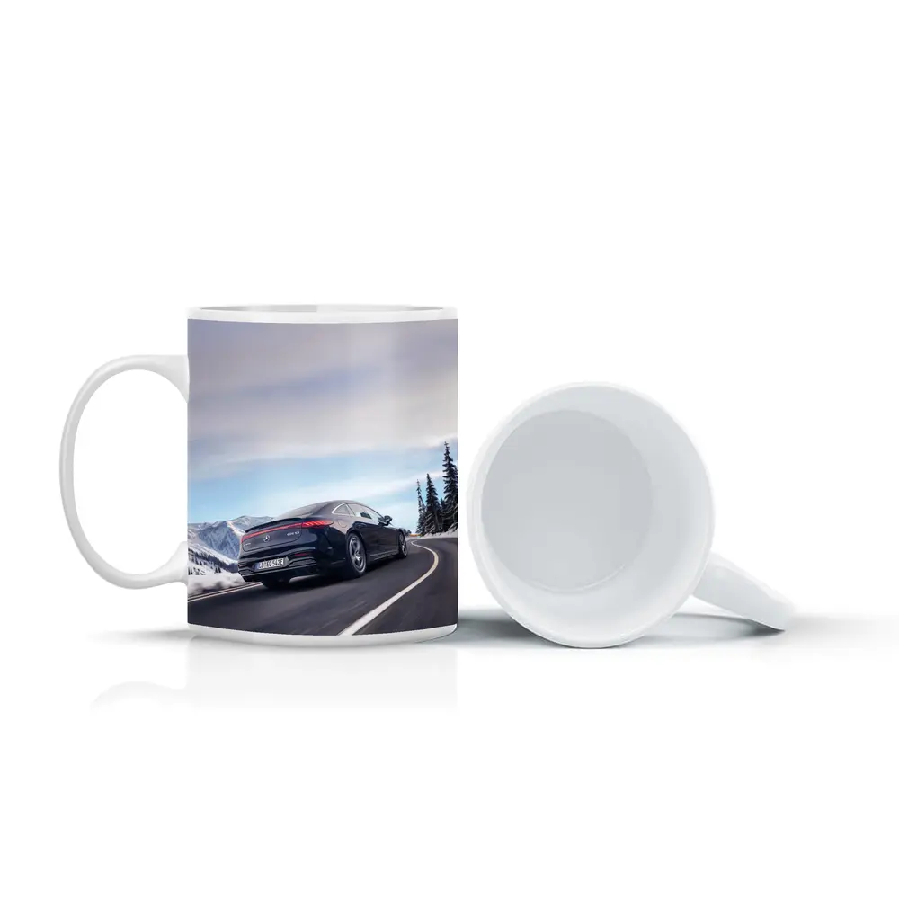 Mercedes AMG EQS Dark Blue Winter Mountain Road – Mugs