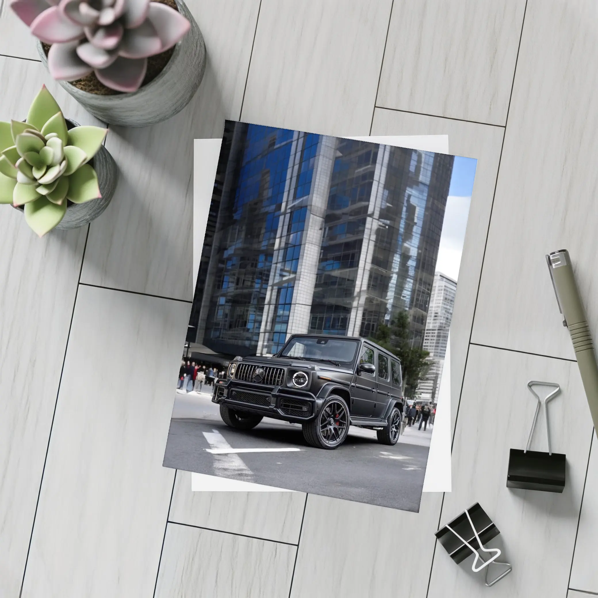 Mercedes AMG G Class Black City Street – Postcards