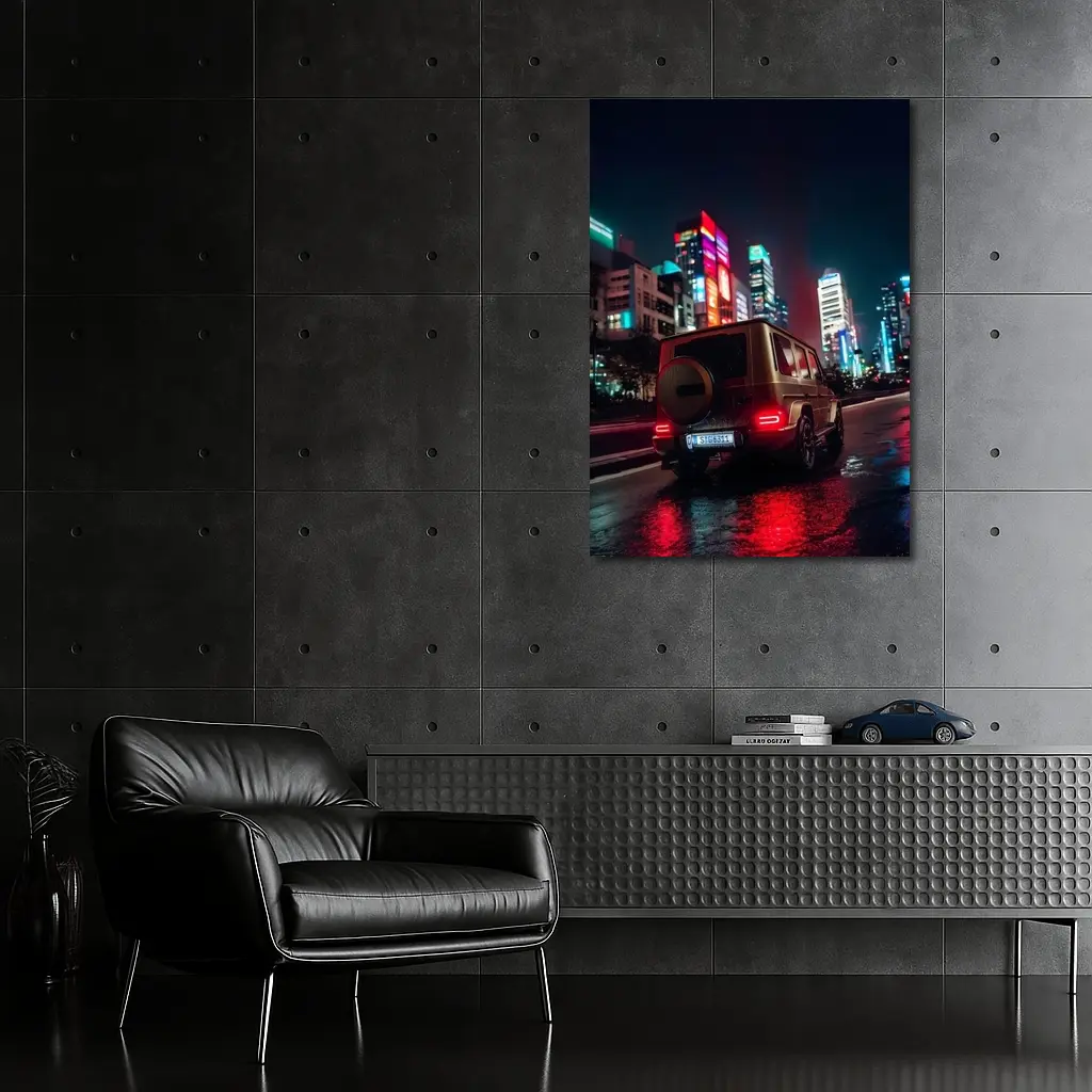 Mercedes AMG G Wagen Neon City Night – Wall Art