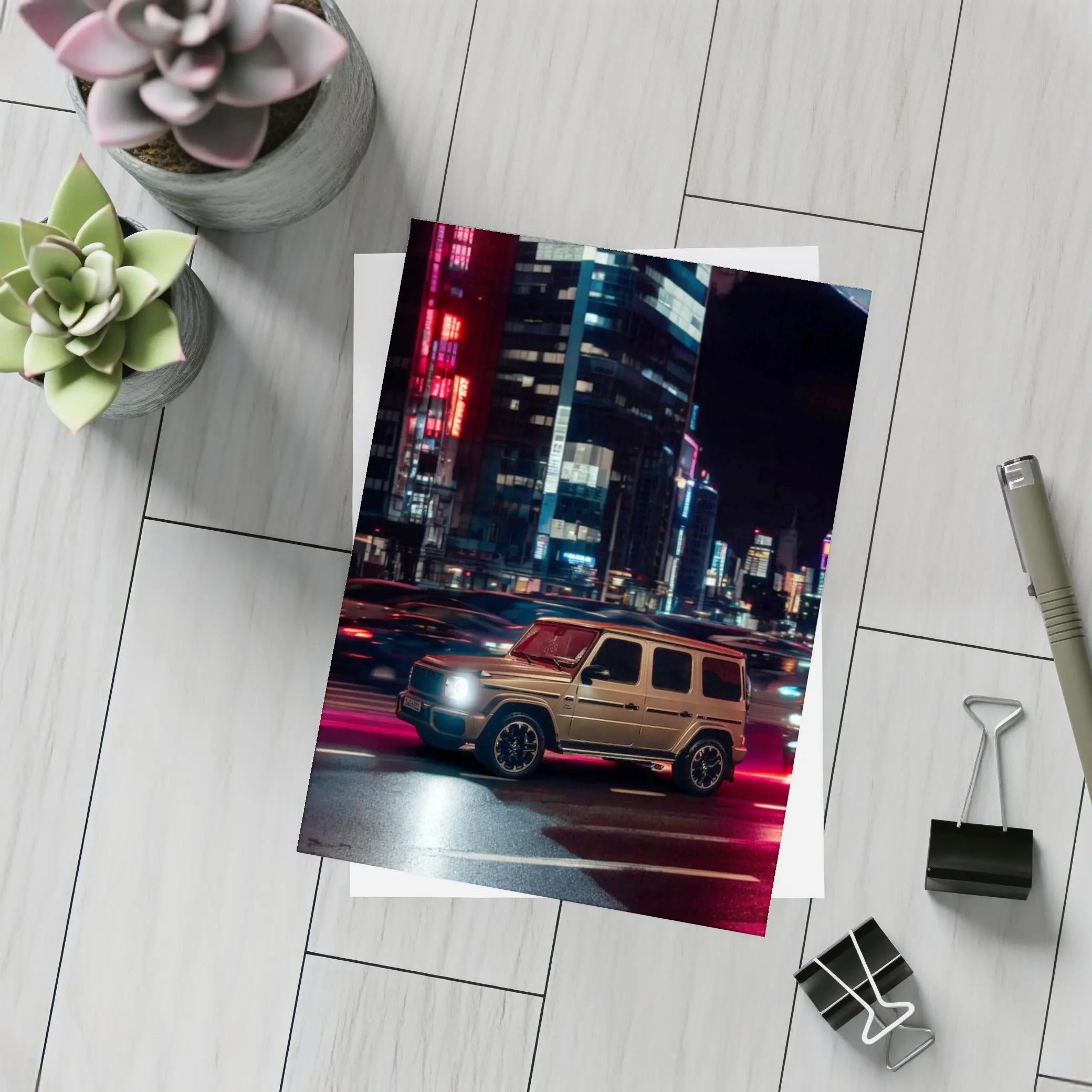 Mercedes AMG G Class Night City Streets – Postcards
