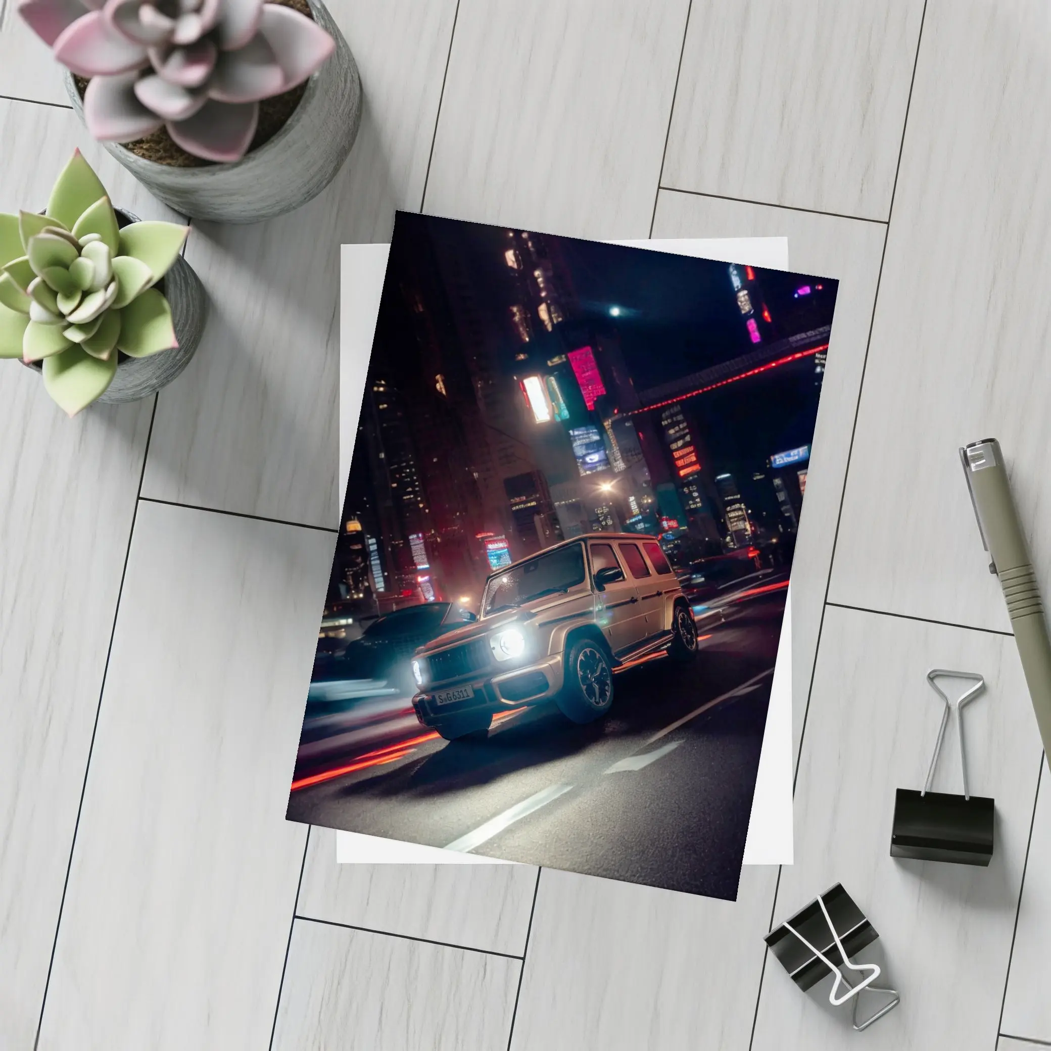 Mercedes AMG G Class Neon City Night – Postcards