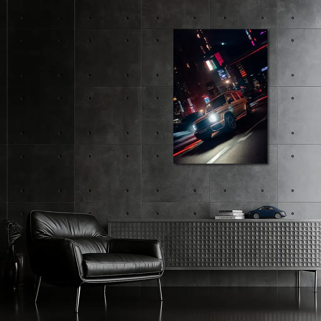 Mercedes AMG G Class Neon City Night – Wall Art