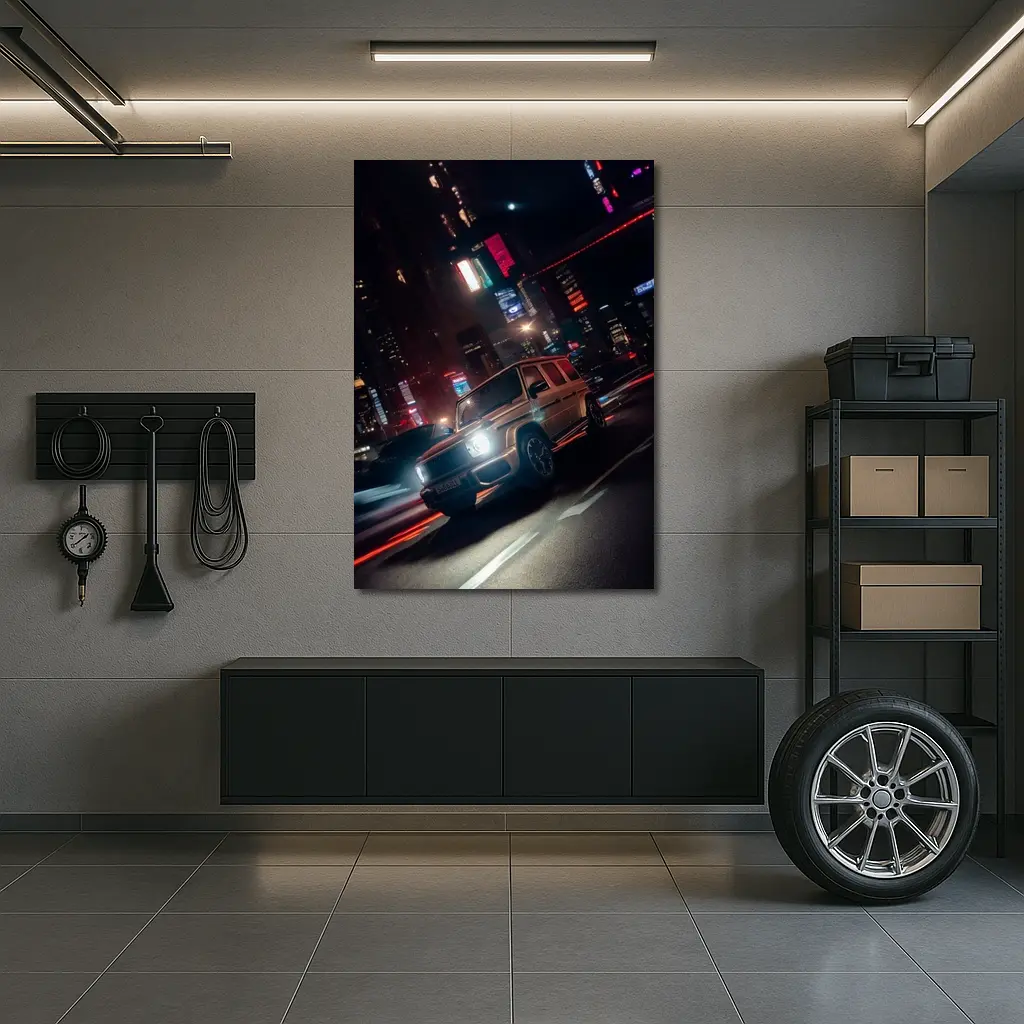 Mercedes AMG G Class Neon City Night – Wall Art