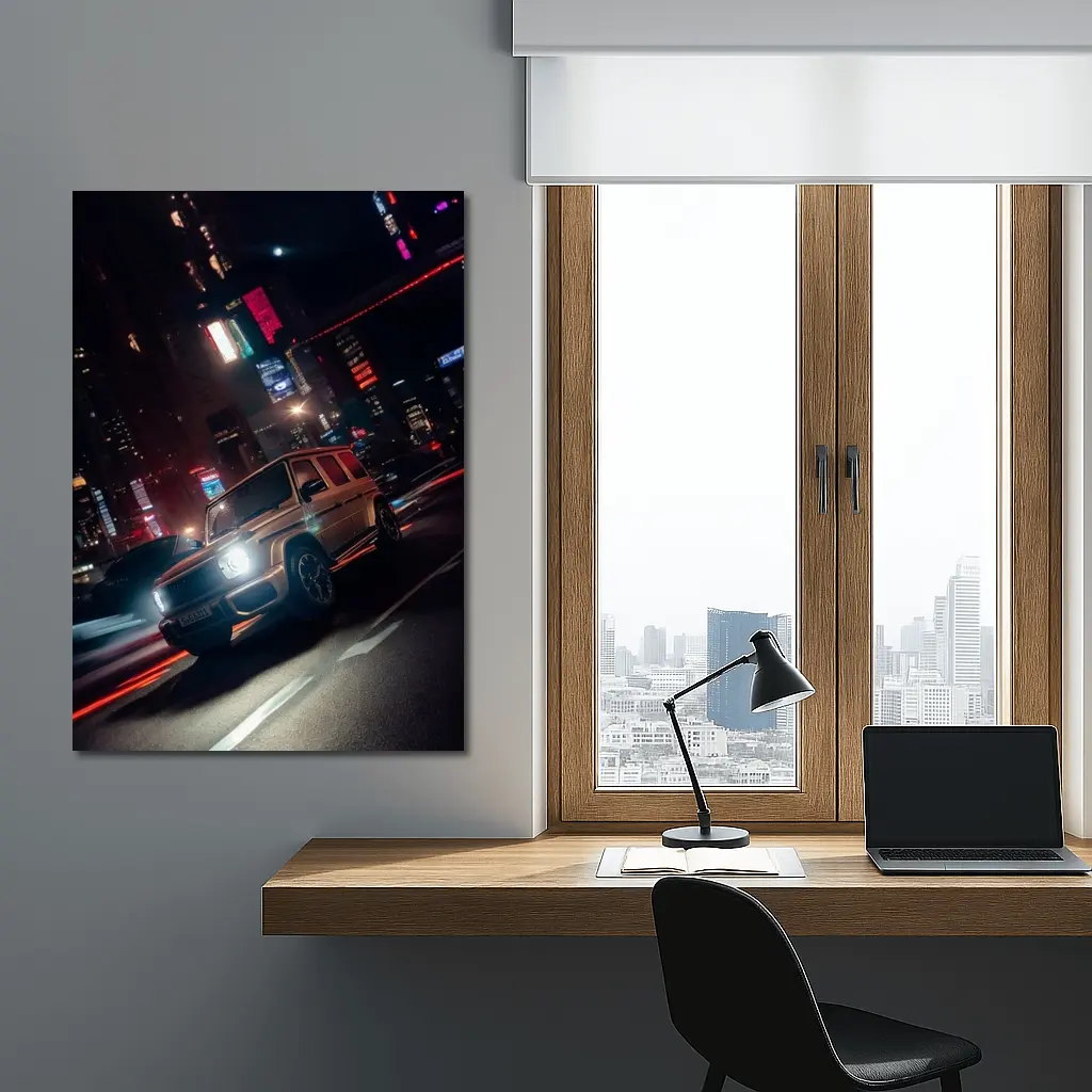Mercedes AMG G Class Neon City Night – Wall Art
