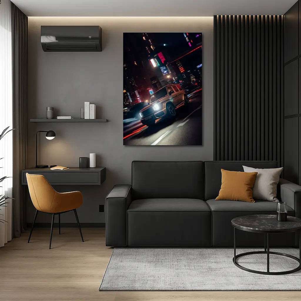 Mercedes AMG G Class Neon City Night – Wall Art