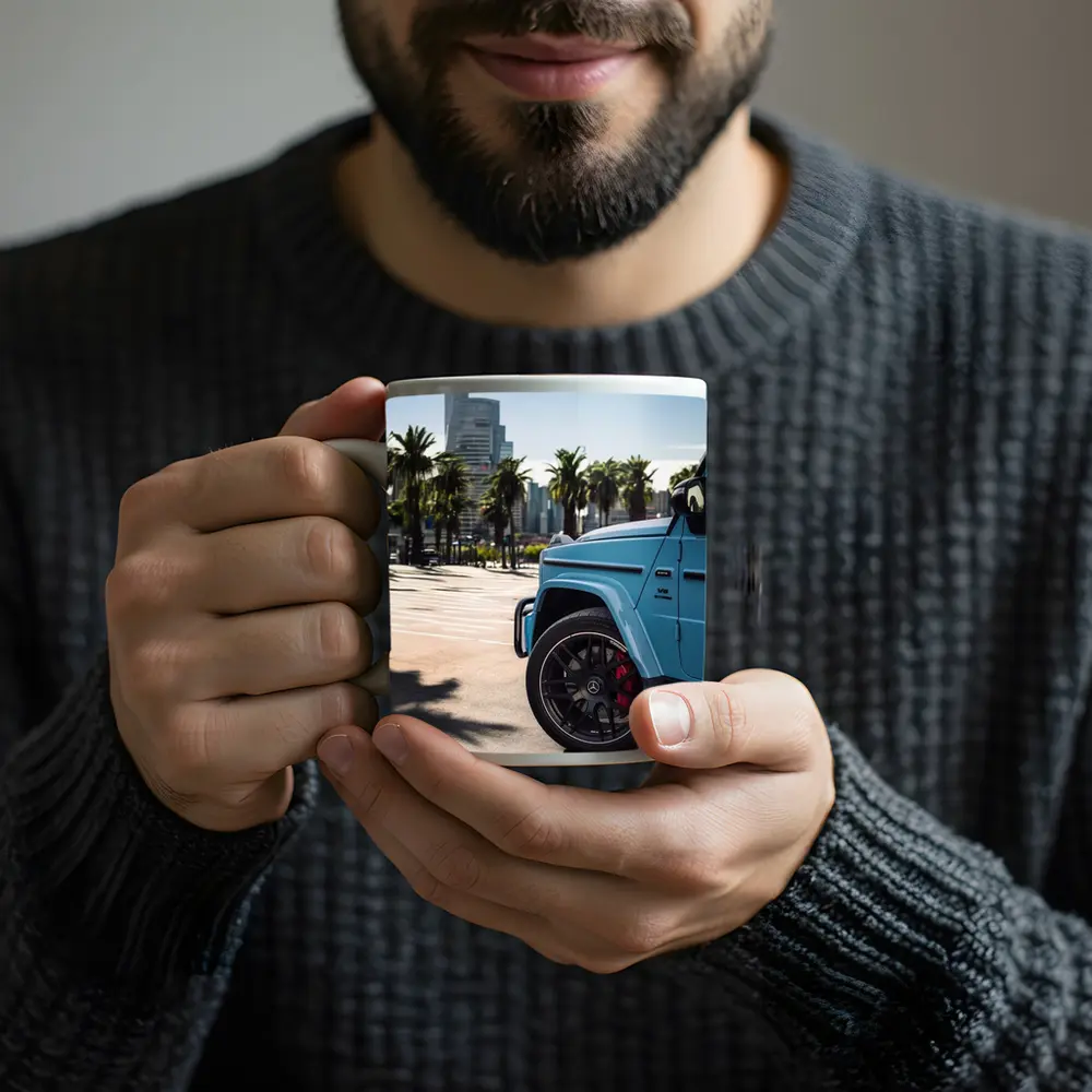 Mercedes AMG G63 Baby Blue City Palms – Mugs