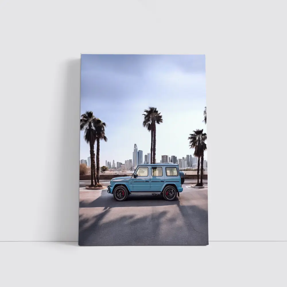 Mercedes AMG G Class Blue City Palms – Wall Art
