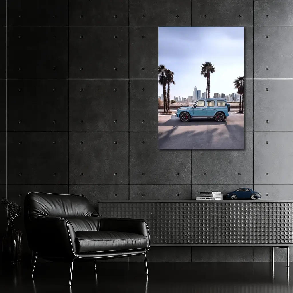 Mercedes AMG G Class Blue City Palms – Wall Art