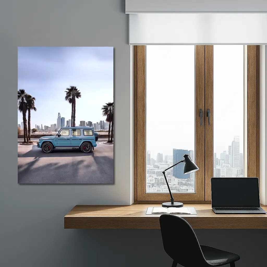 Mercedes AMG G Class Blue City Palms – Wall Art