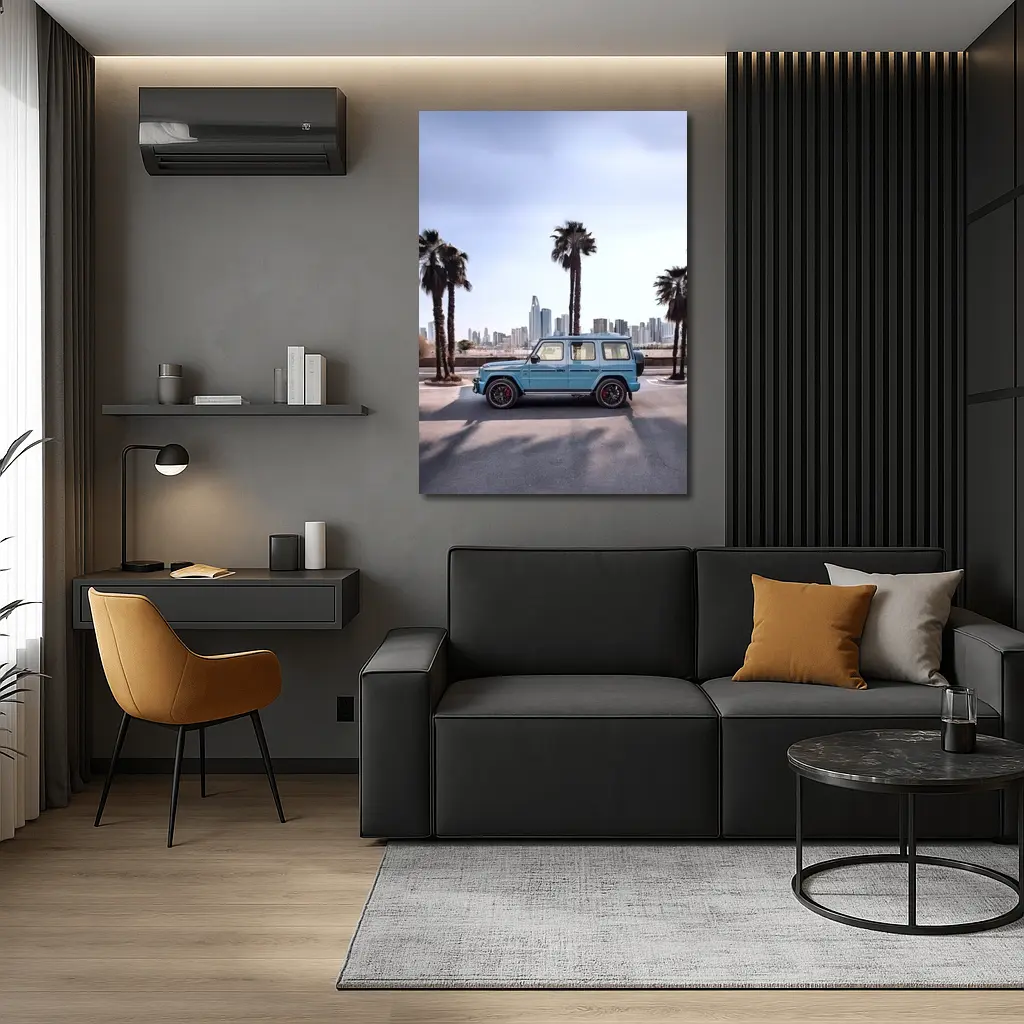 Mercedes AMG G Class Blue City Palms – Wall Art