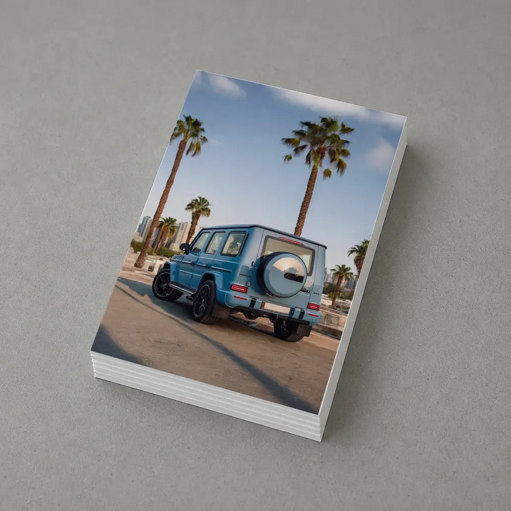 Mercedes AMG G Wagen Blue Palm Trees City – Postcards