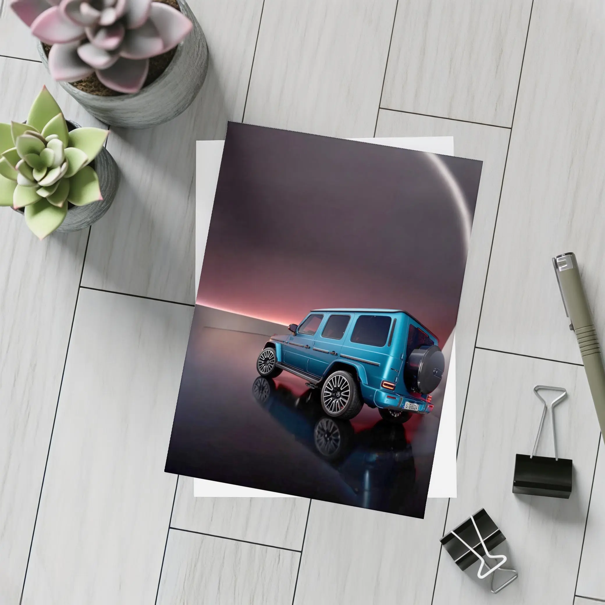 Mercedes AMG G Class Blue Studio Light – Postcards