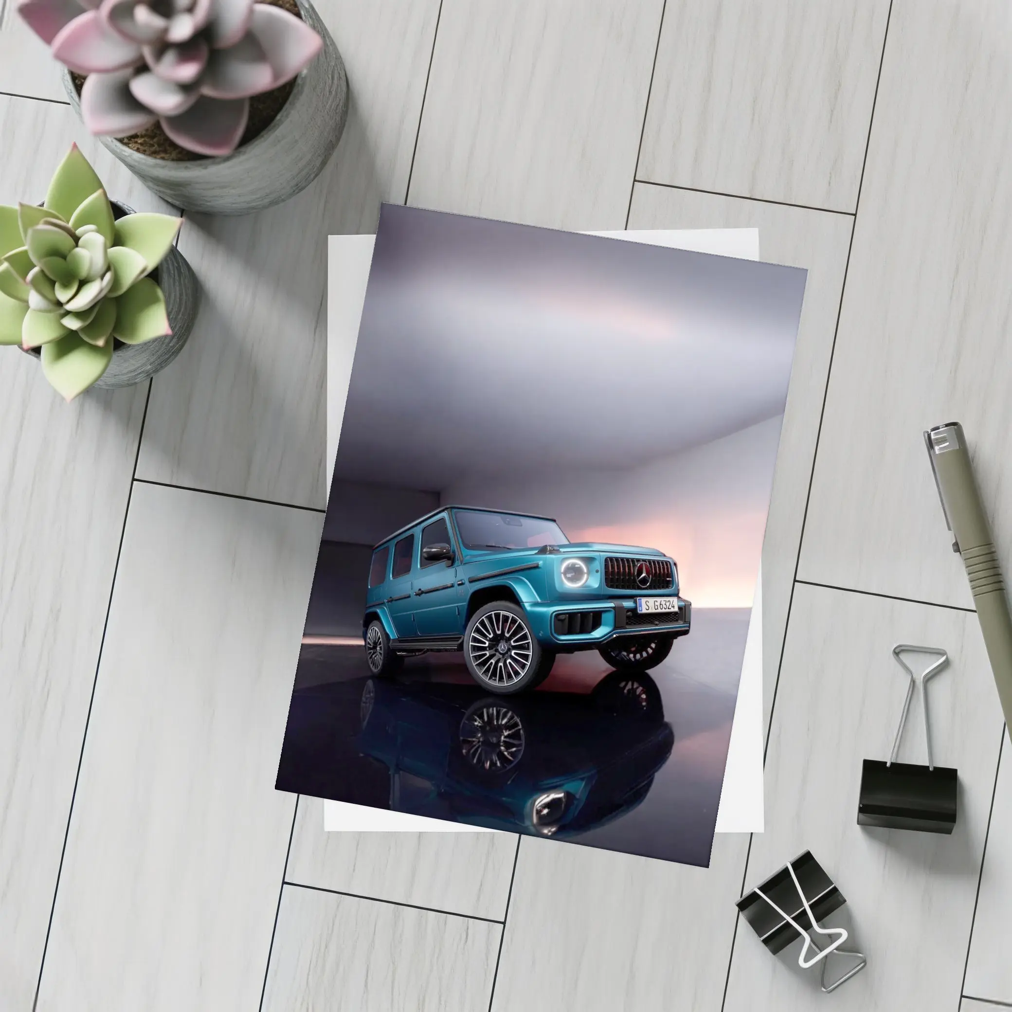 Mercedes AMG G Class Blue Studio Shot – Postcards