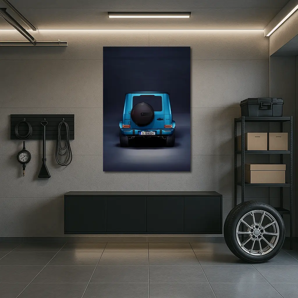 Mercedes AMG G Class Blue Studio Rear – Wall Art