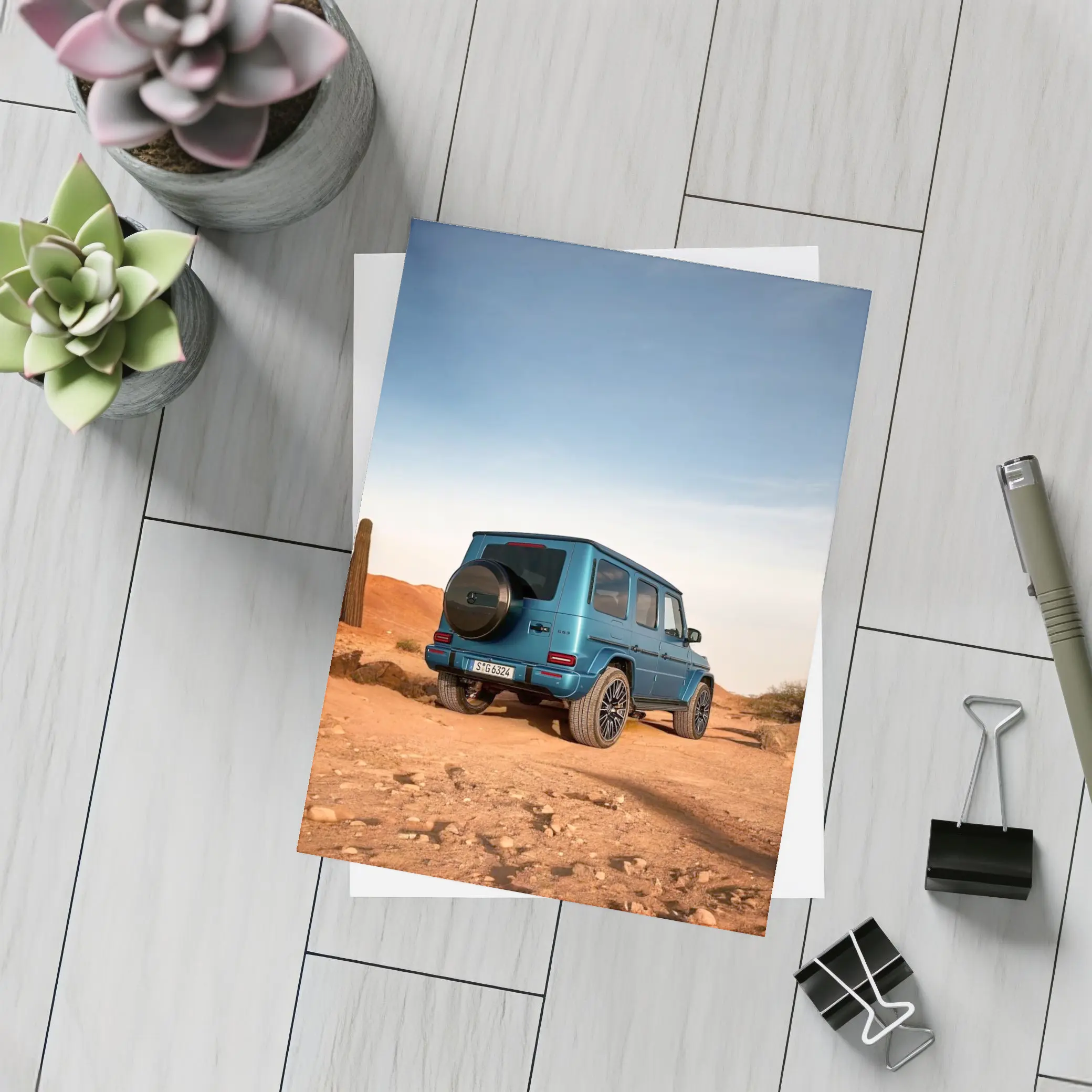 Mercedes G Class Blue Desert Landscape – Postcards