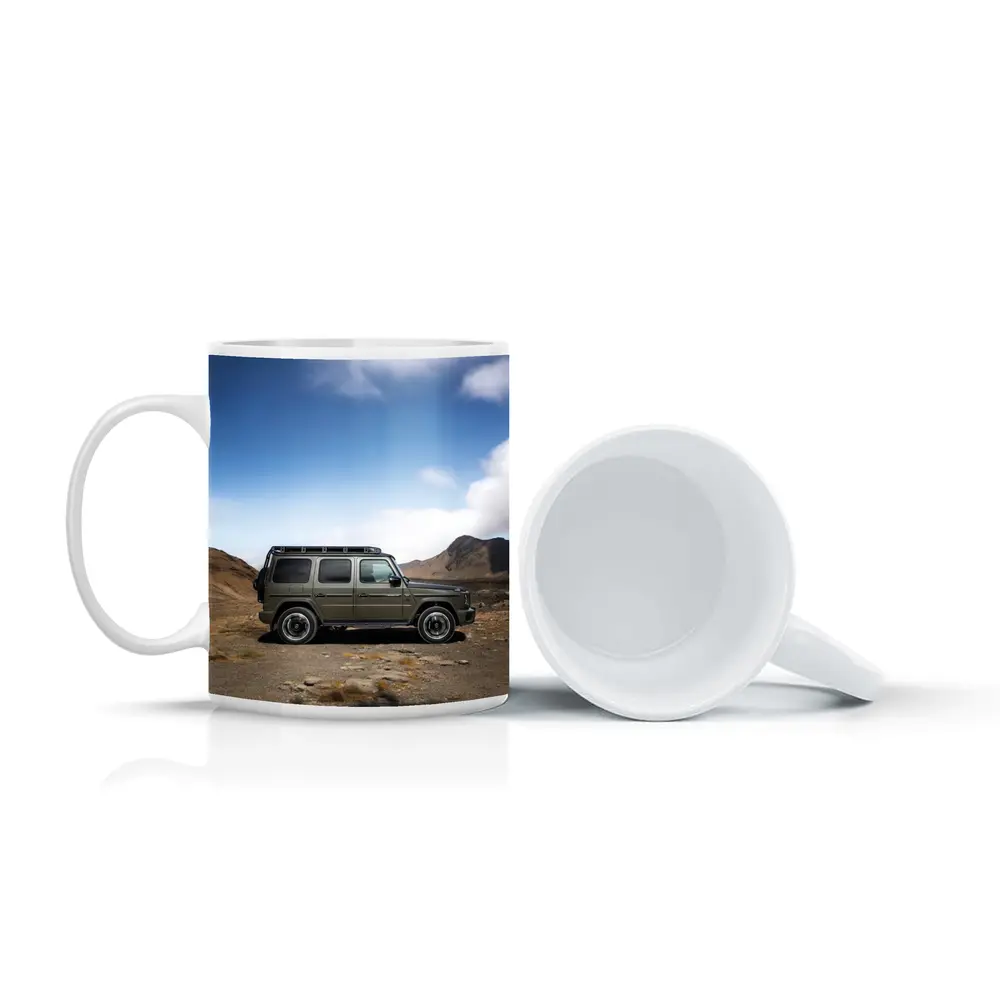 Mercedes G Class Green Desert Mountain Scene – Mugs