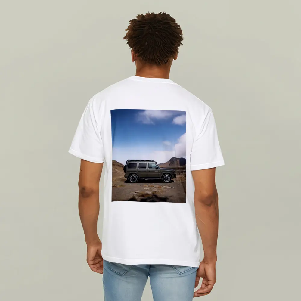 Mercedes G Class Green Desert Mountain Scene – T-Shirts