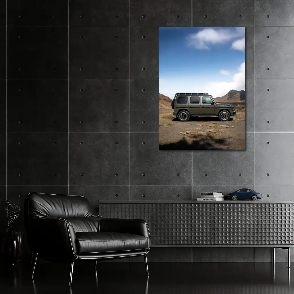 Mercedes G Class Green Desert Mountain Scene – Wall Art