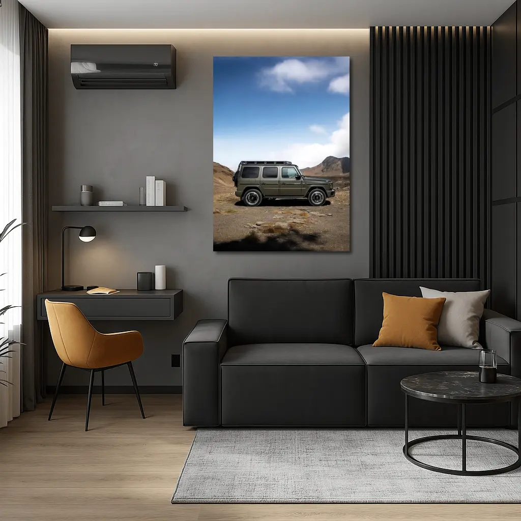 Mercedes G Class Green Desert Mountain Scene – Wall Art