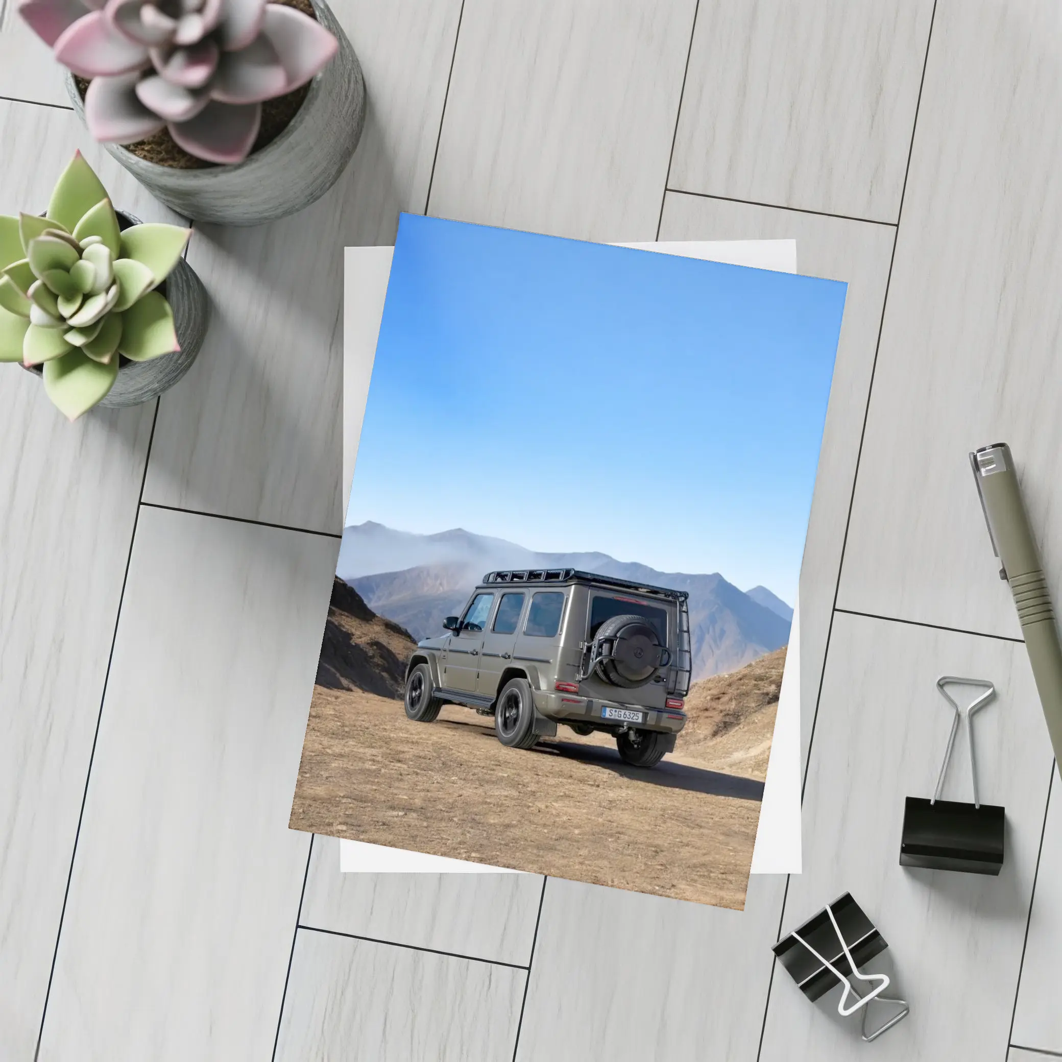 Mercedes AMG G Class Mountains Desert Landscape – Postcards
