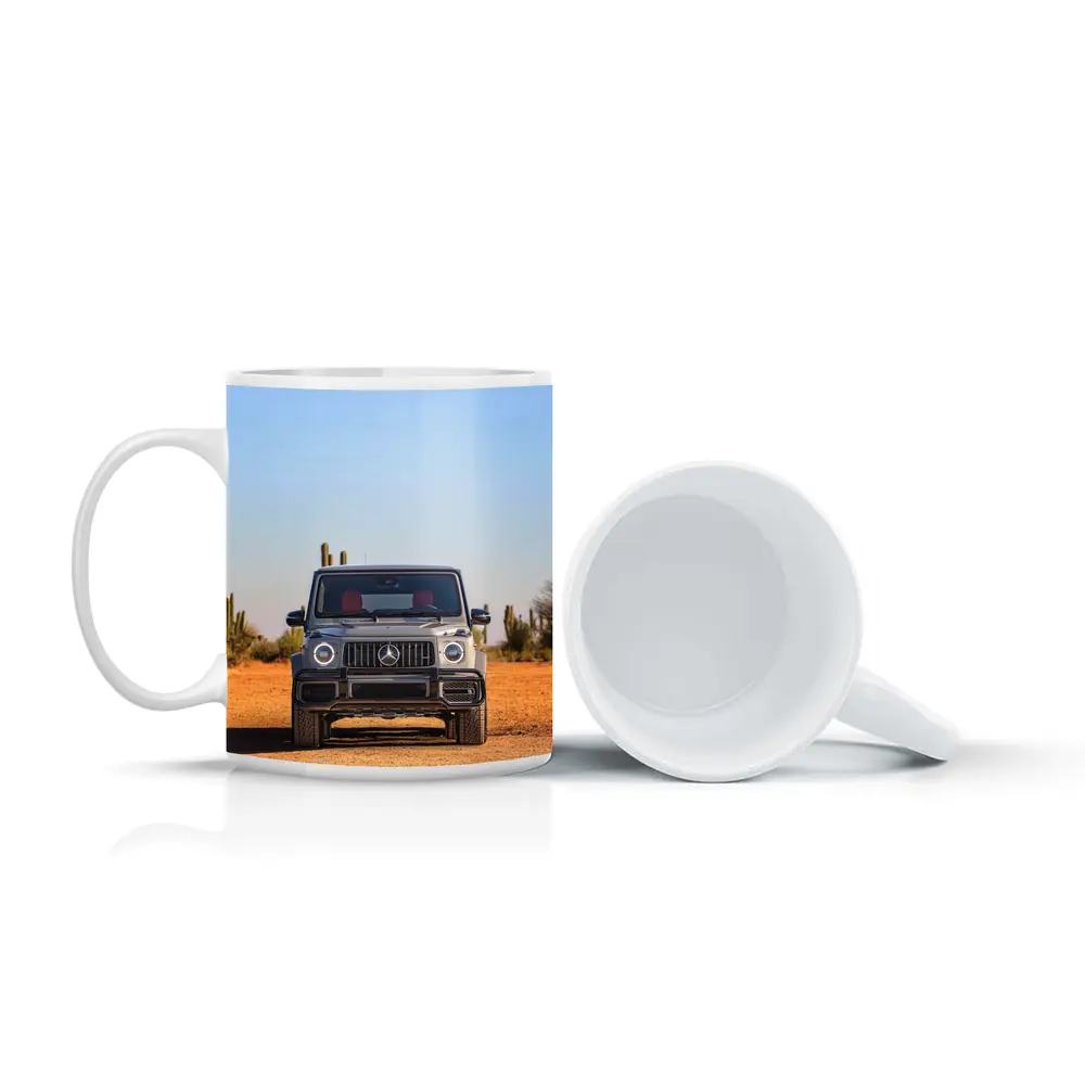 Mercedes AMG G63 Silver Desert Front View – Mugs