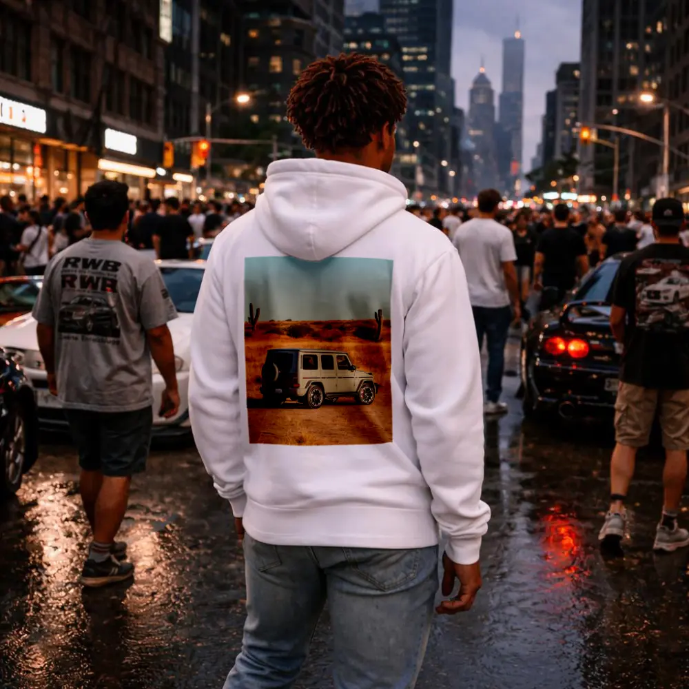 Mercedes AMG G63 Desert Landscape Rear View – Hoodies