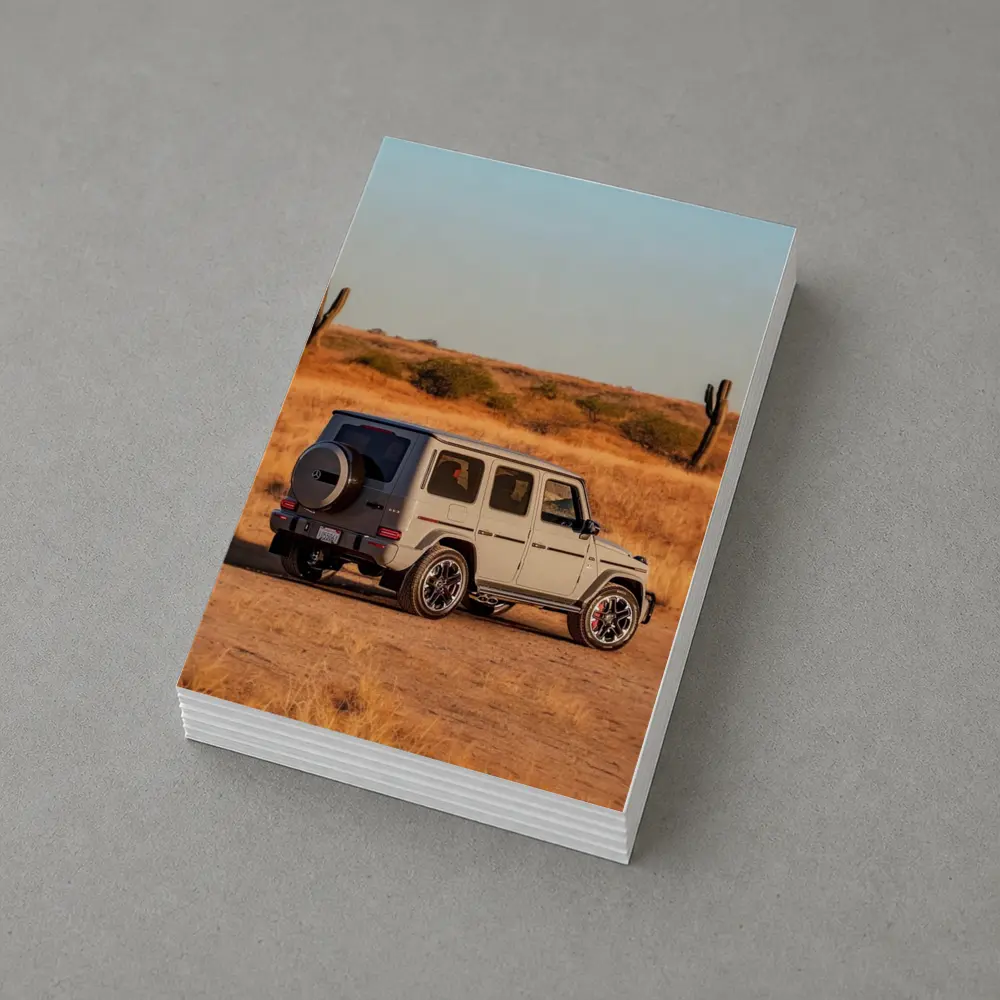Mercedes AMG G63 Desert Landscape Rear View – Postcards