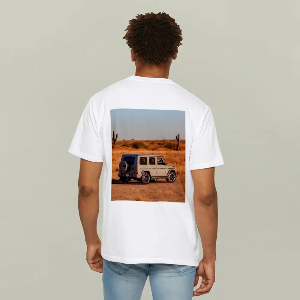 Mercedes AMG G63 Desert Landscape Rear View – T-Shirts