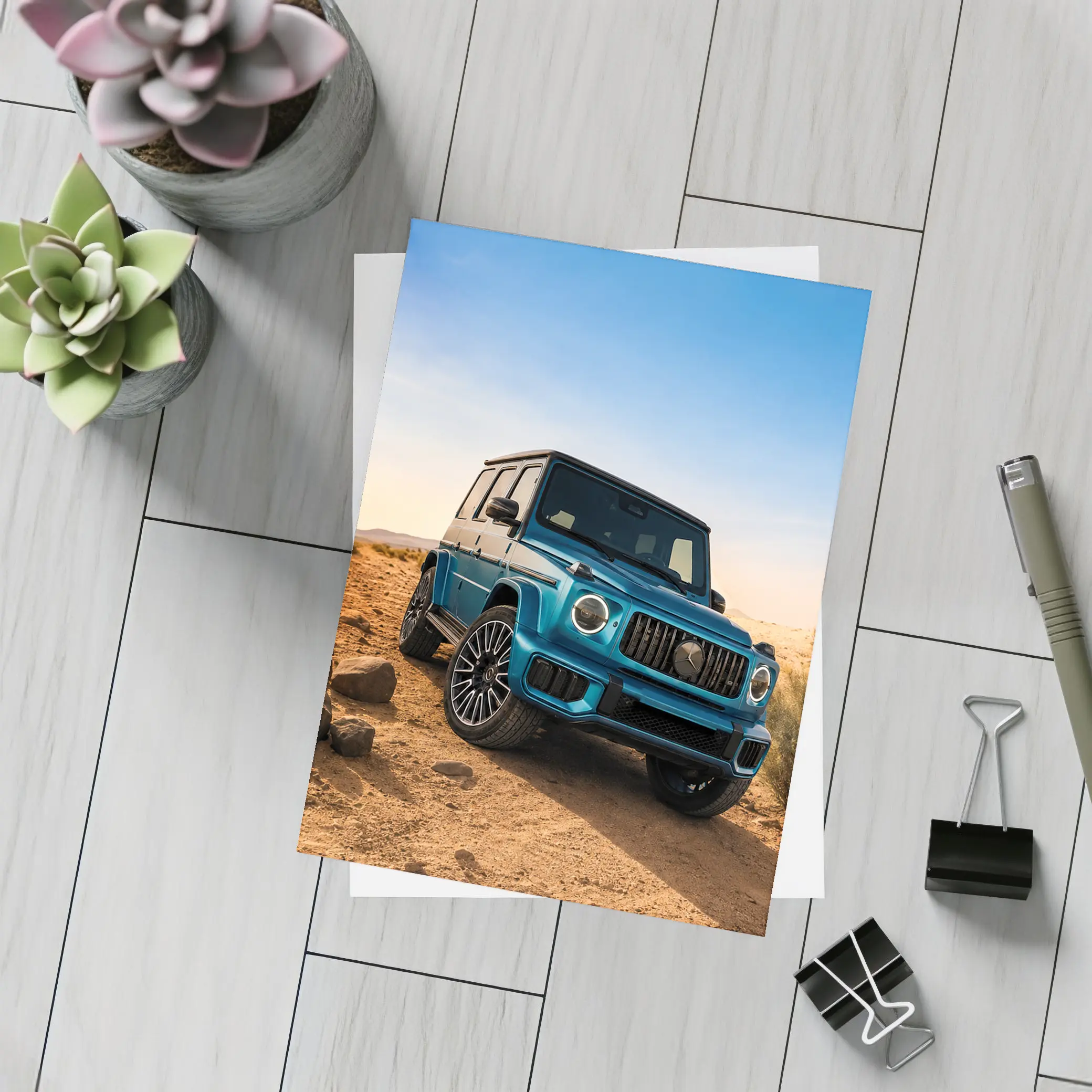 Mercedes AMG G Class Blue Desert Scene – Postcards