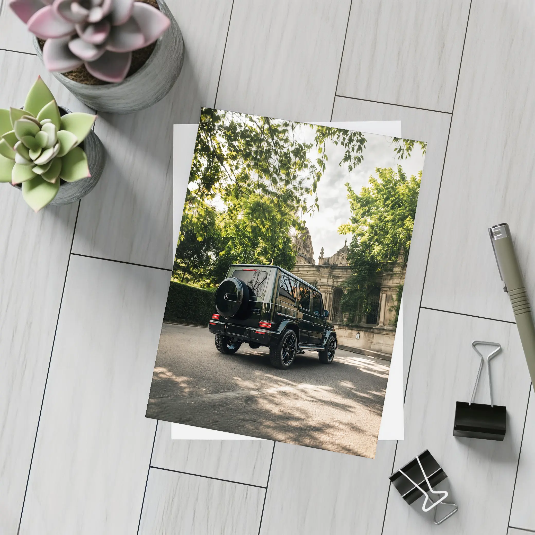 Mercedes AMG G Class Black Urban Street – Postcards