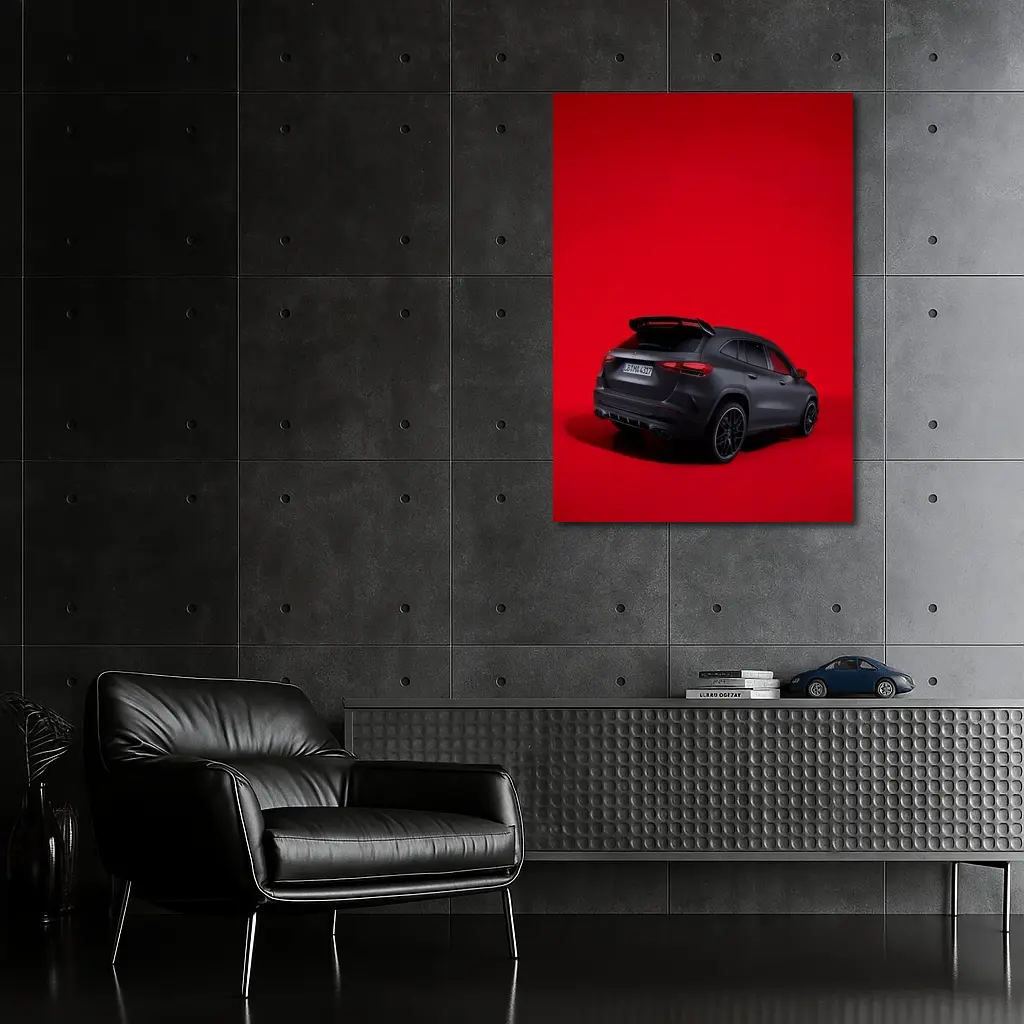Mercedes AMG GLA 45 S Red Background – Wall Art